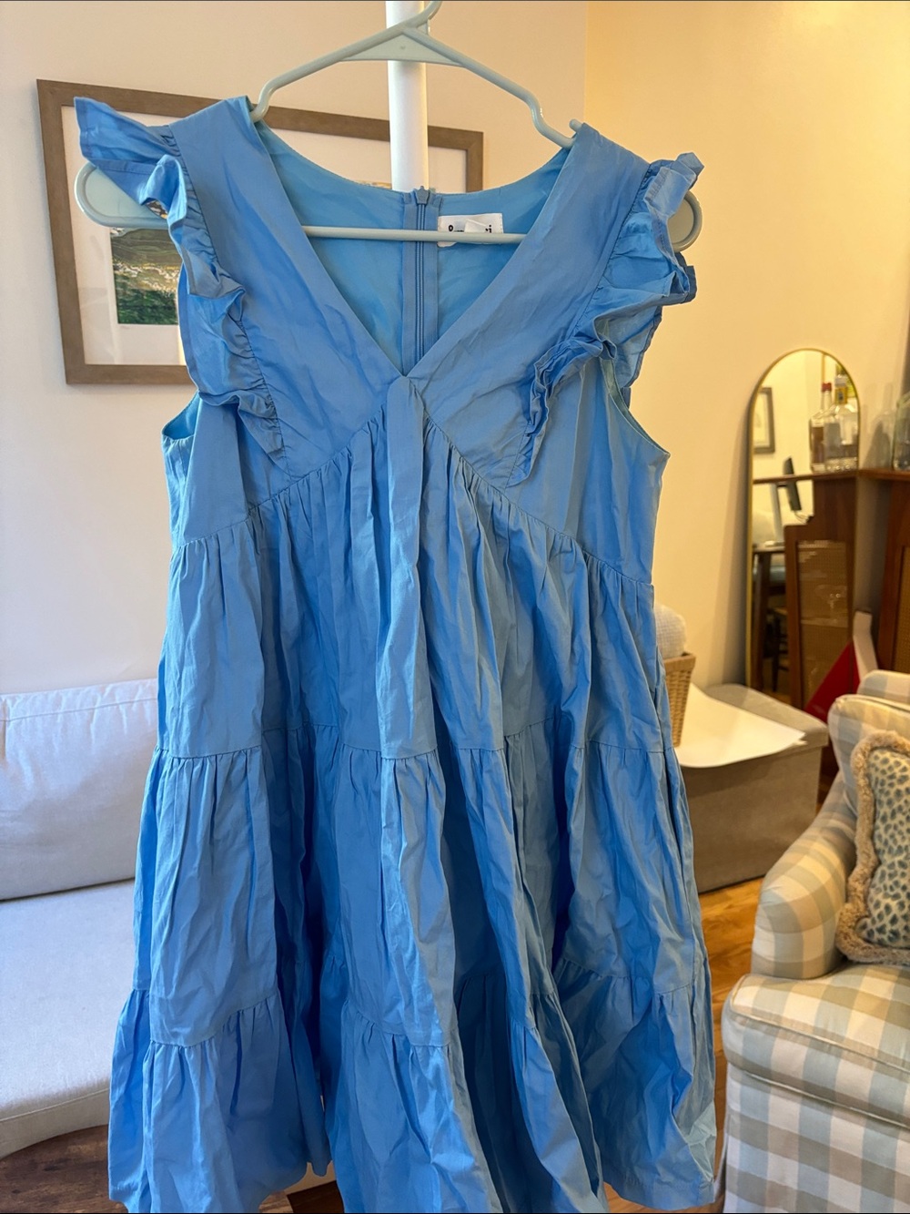 Girls Blue Ruffle Tiered Dress